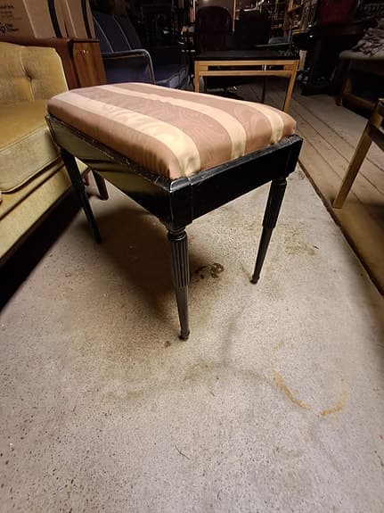 Antik, Vintage, Pall, Pianopall, med förvaring randig sits