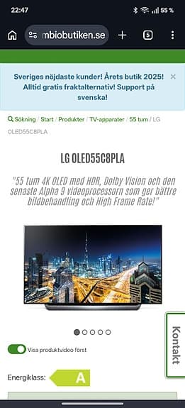 Riktigt fin LG 55" OLED