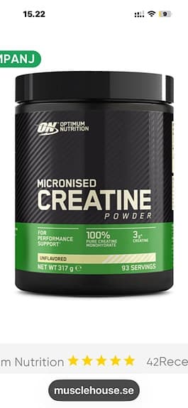 Optimum Nutrition kreatinpulver + Bodylab pre workout och proteinpulver