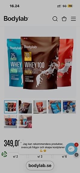 Optimum Nutrition kreatinpulver + Bodylab pre workout och proteinpulver