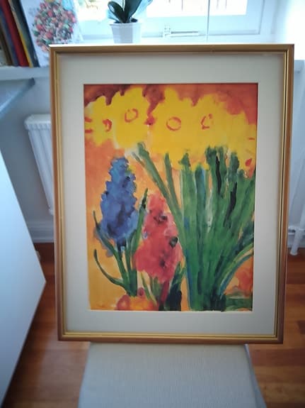 Färgstark konstposter med blommotiv av Emil Nolde.
