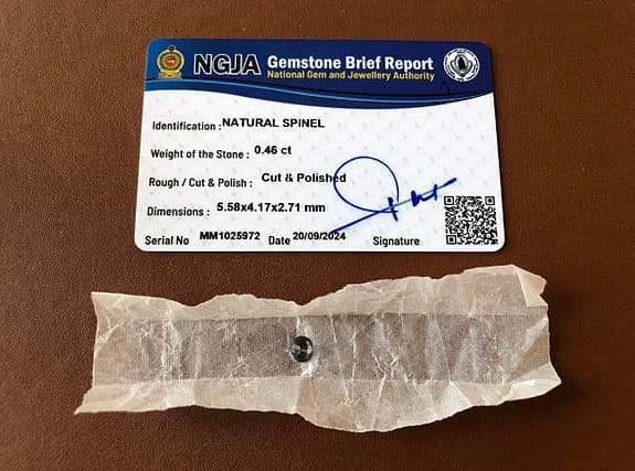 NGJA certifierad naturlig spinell 0,46 ct
