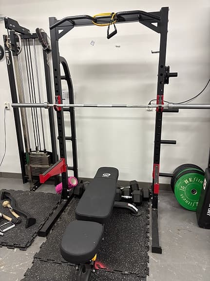 Master XT8 träningsställning med bänk, skivstång, vikter