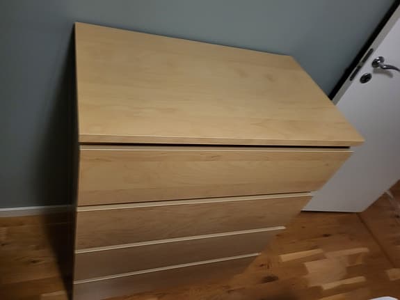 IKEA Malm byråer i björk och vitlaserad ek