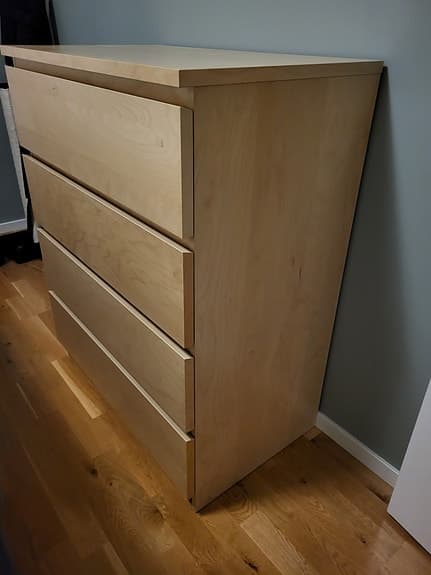 IKEA Malm byråer i björk och vitlaserad ek
