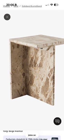 Två sidobord/sängbord i sten
