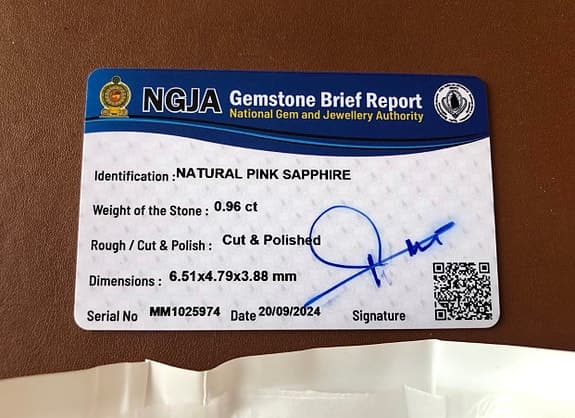 Naturlig rosa safir 0,96 ct ädelsten