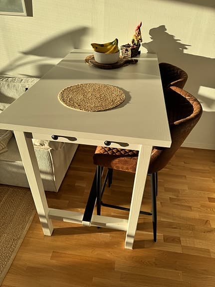 IKEA NORDVIKEN Barbord 140x80 cm – Vitt – Mycket fint skick