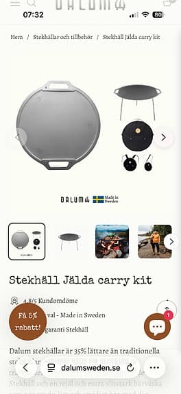 Dalum Jälda 50 stekhäll med väska