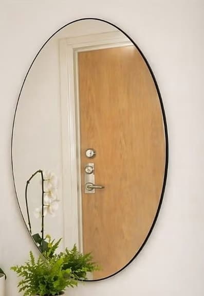 Stor rund spegel utan ram 110cm