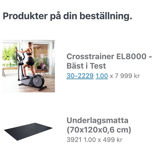Crosstrainer EL8000 från Sporttema