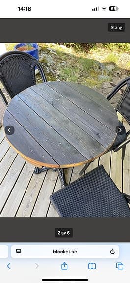 Cafeset balkongmöbler gjutjärnsbord med 3 stolar