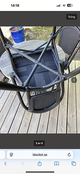 Cafeset balkongmöbler gjutjärnsbord med 3 stolar