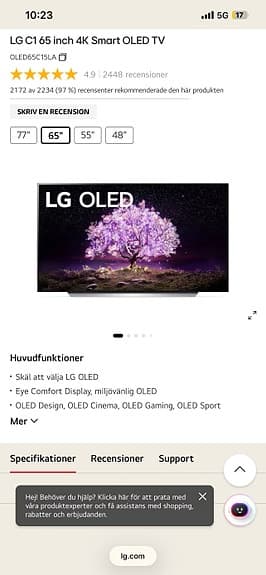 LG OLED65C15LA 65 tum