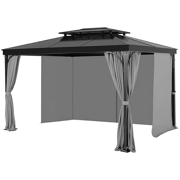 Vattentäta altangardiner 284 x 284 x 204 cm grå för paviljong