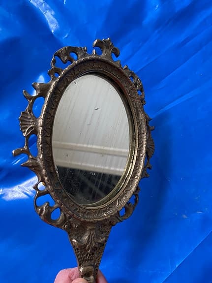 Vintage  Mässing handspegel