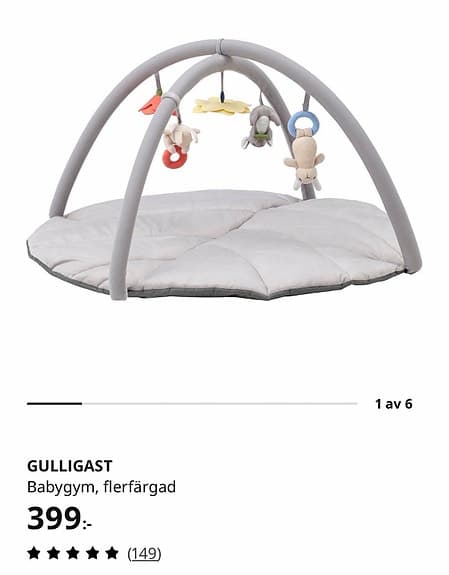 IKEA GULLIGAST babygym grå med leksaker