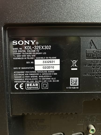 Sony Bravia 32" LCD-TV (KDL-32EX302) med originalfjärrkontroll