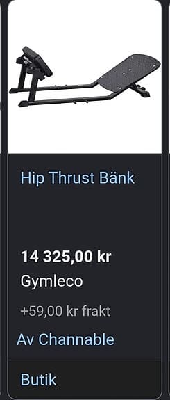Gymleco Hip Thrust bänk svart