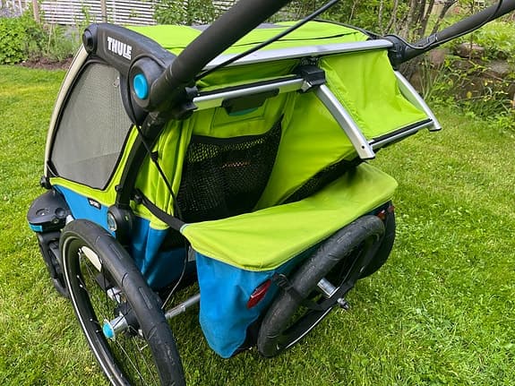 Thule Chariot Sport 2 blå/grön med jogging- och cykelkit