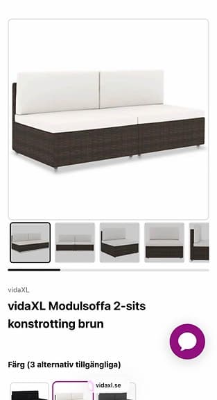 Modulsoffa 2-sits brun rotting