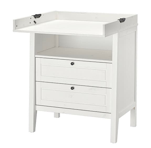 IKEA SUNDVIK skötbord/byrå, vit