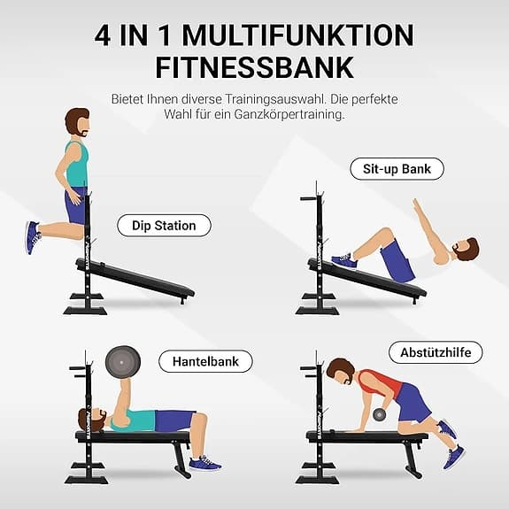Multifunktionell hantelbänk svart