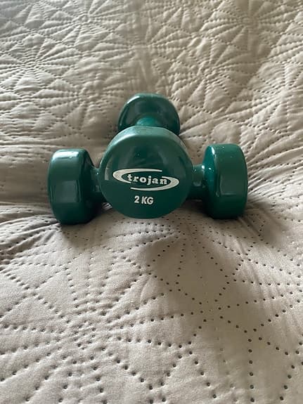 Trojan vinyklädda hantlar 2 kg gröna