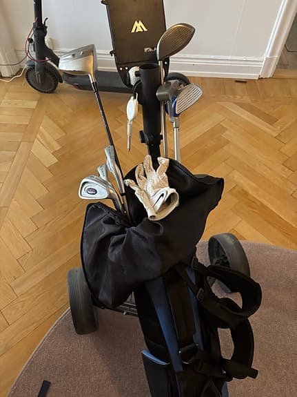 Golfset med bag och vagn