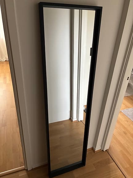IKEA helkroppsspegel med svart ram