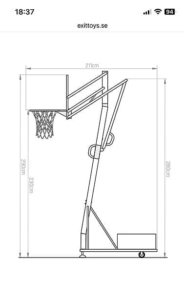 Flyttbar basketkorg