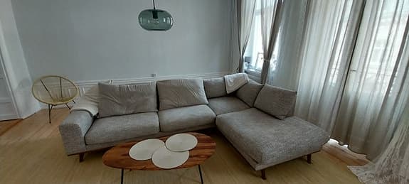 Copenhagen Premium 4-sits L-soffa med djup schäslong – Brun chenille