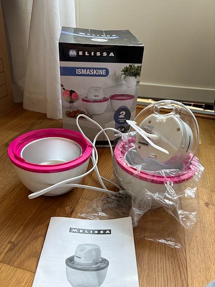 Melissa glassmaskin ismaskin vit/rosa