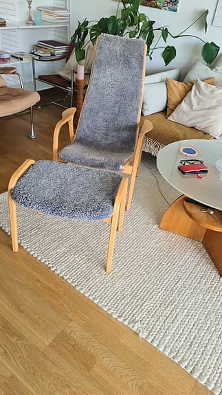 Lamino fåtölj med fotpall