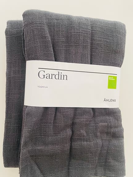 Två gardin-längder från Åhléns Home gardin 110x240 cm mörkgrå ekologisk bomull