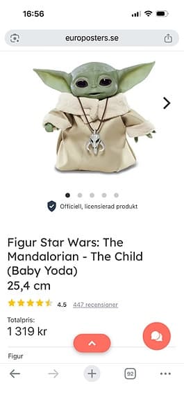 Star Wars The Mandalorian Baby Yoda figur 25,4 cm