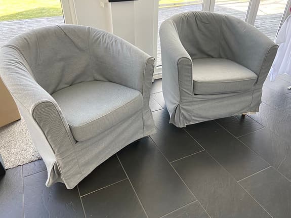 2st grå fotöljer ikea tullsta