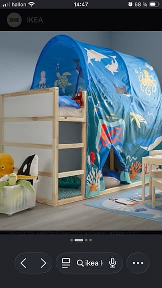 IKEA KURA vändbar juniorsäng 90x200 vit/furu