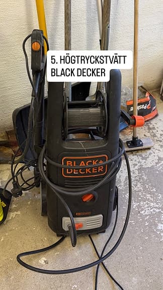 Ryobi och Kärcher trädgårdsredskap + högtryckstvätt Black & Decker