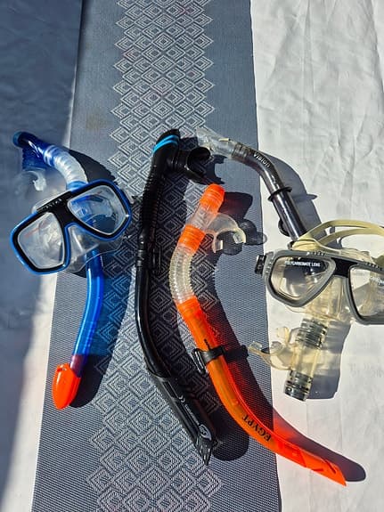Cyklop och snorklar vuxenbarn blå/svart