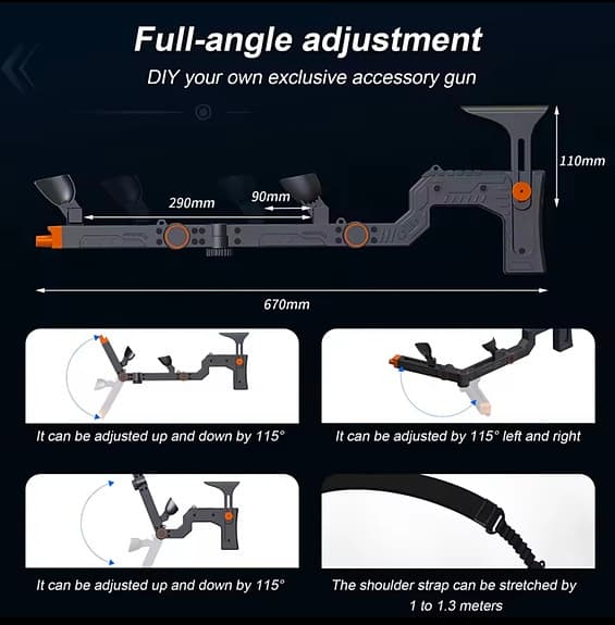 VR Gunstock för Meta Quest 3 / 3S - För verkligare VR upplevelse