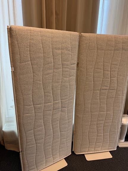 IKEA rumsavdelare / skärmvägg beige tyg (MITTZON)