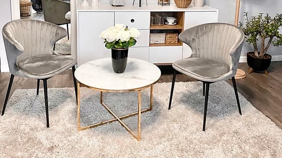 Soffbord Härdat glas Marmor/ Guld Helt nytt i kartongen