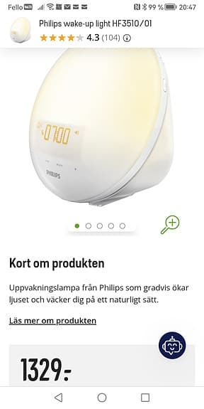 Philips Wake-up Light helt ny.