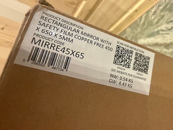 Burlington rektangulär spegel 45x65