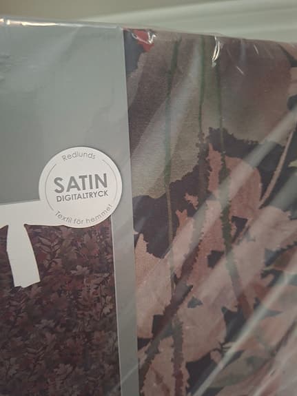 Redlunds Bäddset 3 delar kingsize satin med lövmönster