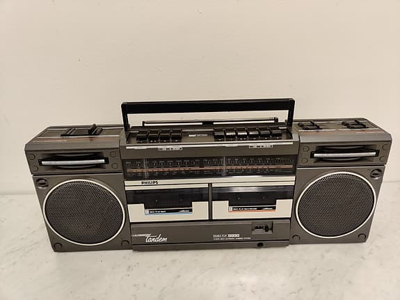 Vintage, retro, Philips TR3843, boombox,  kassettbandspelare, 1980-tal
