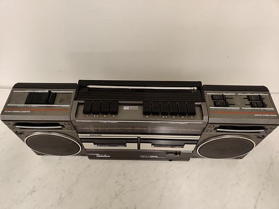 Vintage, retro, Philips TR3843, boombox,  kassettbandspelare, 1980-tal