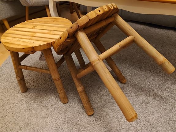 Två helt nya pallar (Naturlig Bambu)