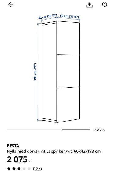 Fint vitt Bestå skåp med dörrar från IKEA förvaring